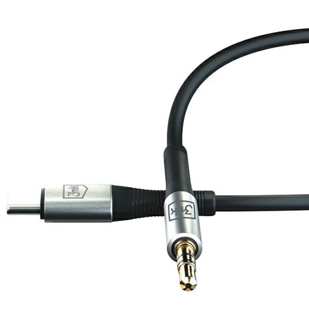 Кабель 3mk AUX USB-C to Jack 3.5 mm 1m Black (5903108528788) - изображение 8