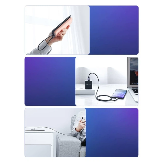 Кабель Ugreen Quick Charge USB-A to USB Type-C 3A 0.5m Gray (6957303861255) - Фото 10 Кабель Ugreen Quick Charge USB-A to USB Type-C 3A 0.5m Gray (6957303861255) - зображення 10