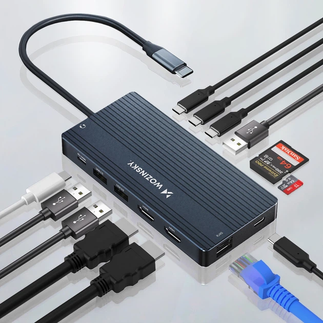 USB-хаб Wozinsky WDS03Y5S USB-C 14 в 1 (5907769366444) - зображення 3
