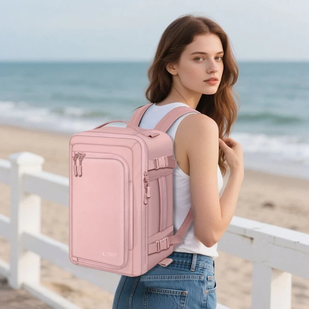 Рюкзак Tech-Protect Defender S50 Ryanair & Wizzair Travel 20L Dusty Pink (5906302368822) - изображение 9