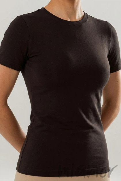 Футболка безшовна облягаюча GIULIA T-Shirt S/M Шоколад - зображення 3
