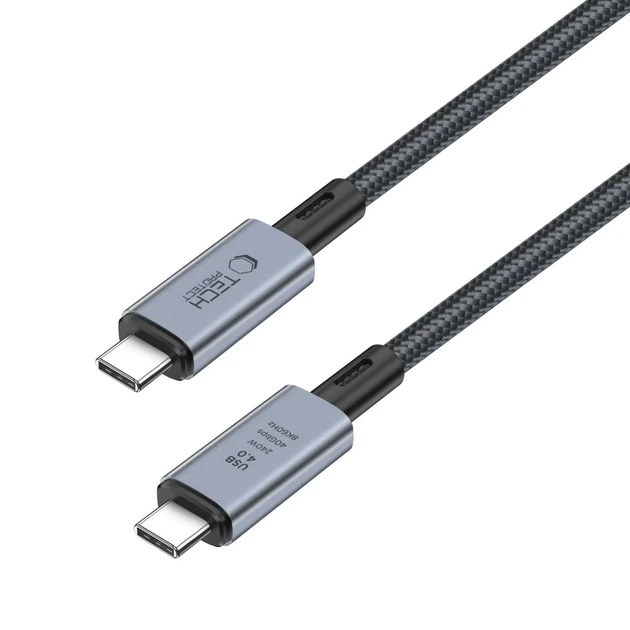 Кабель Tech-Protect UltraBoost Max USB-C to USB-C 2 m Grey (5906302308996) - Фото 3 Кабель Tech-Protect UltraBoost Max USB-C to USB-C 2 m Grey (5906302308996) - изображение 3