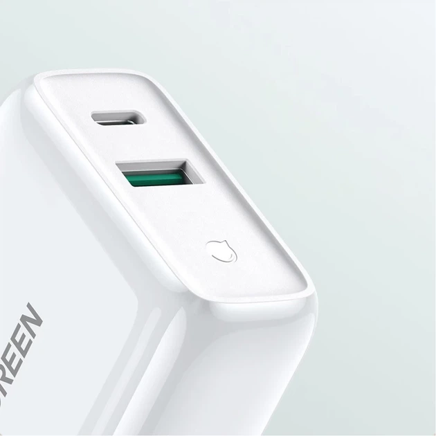 Мережевий зарядний пристрій Ugreen FC/QC 36W USB-C | USB-A White (60468 CD170) - Фото 3 Мережевий зарядний пристрій Ugreen FC/QC 36W USB-C | USB-A White (60468 CD170) - зображення 3