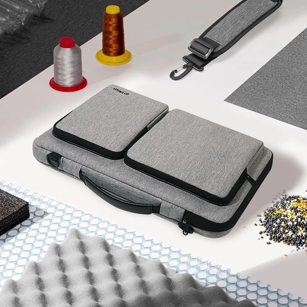 Чехол-сумка Tech-Protect Defender Bag 13-14" Crayon Grey (5906302372874) - Фото 8 Чехол-сумка Tech-Protect Defender Bag 13-14" Crayon Grey (5906302372874) - изображение 8