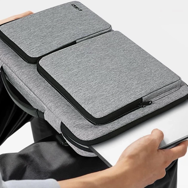 Чехол-сумка Tech-Protect Defender Bag 13-14" Crayon Grey (5906302372874) - Фото 9 Чехол-сумка Tech-Protect Defender Bag 13-14" Crayon Grey (5906302372874) - изображение 9