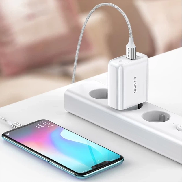 Мережевий зарядний пристрій Ugreen FC/QC 36W USB-C | USB-A White (60468 CD170) - Фото 6 Мережевий зарядний пристрій Ugreen FC/QC 36W USB-C | USB-A White (60468 CD170) - зображення 6
