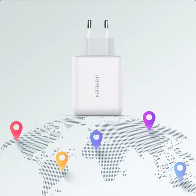 Мережевий зарядний пристрій Ugreen FC/QC 36W USB-C | USB-A White (60468 CD170) - Фото 8 Мережевий зарядний пристрій Ugreen FC/QC 36W USB-C | USB-A White (60468 CD170) - зображення 8