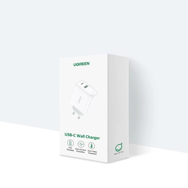 Мережевий зарядний пристрій Ugreen FC/QC 36W USB-C | USB-A White (60468 CD170) - Фото 10 Мережевий зарядний пристрій Ugreen FC/QC 36W USB-C | USB-A White (60468 CD170) - зображення 10