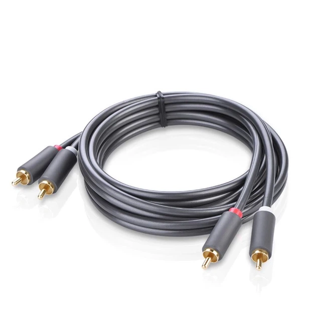 Кабель Ugreen 2x RCA/2x Cinch 5m Gray (UGR457BLK) - зображення 3