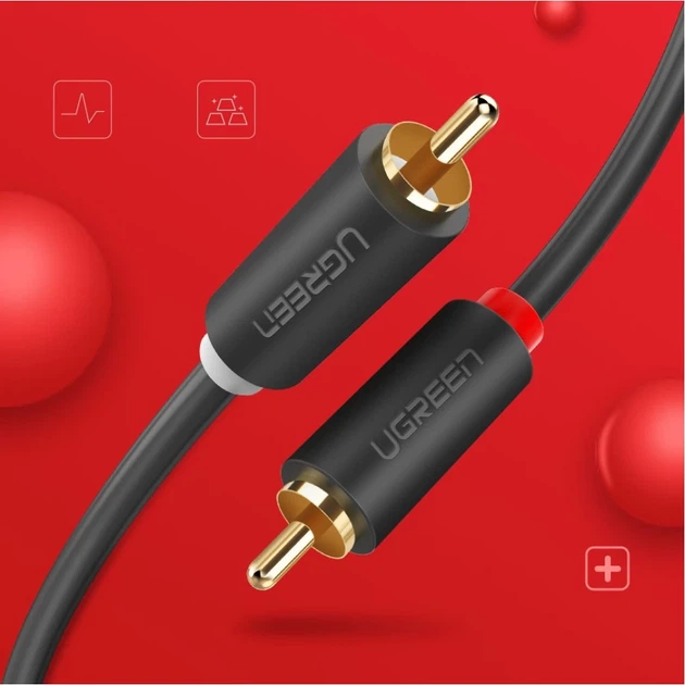 Кабель Ugreen 2x RCA/2x Cinch 5m Gray (UGR457BLK) - зображення 9