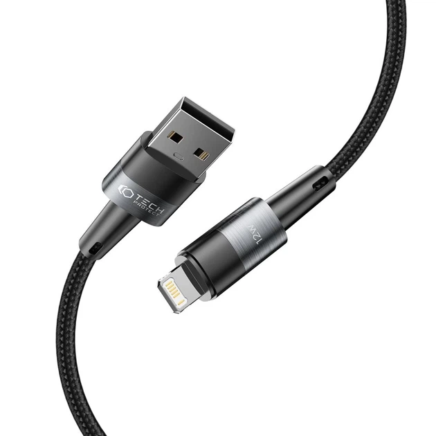Кабель Tech-Protect UltraBoost Lightning Cable 12W | 2.4A 100cm Grey (9490713934166) - изображение 2