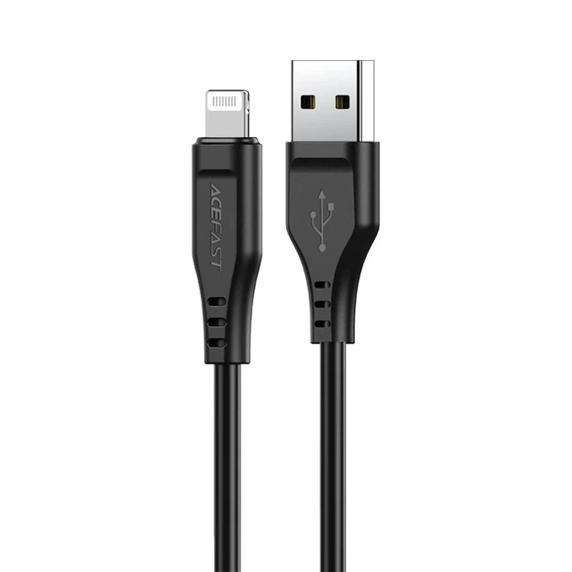 Кабель Acefast MFI USB-A to Lightning 1.2m Black (C3-02 Black) - Фото 1 Кабель Acefast MFI USB-A to Lightning 1.2m Black (C3-02 Black) - изображение 1