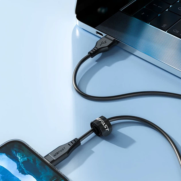 Кабель Acefast MFI USB-A to Lightning 1.2m Black (C3-02 Black) - Фото 6 Кабель Acefast MFI USB-A to Lightning 1.2m Black (C3-02 Black) - изображение 6