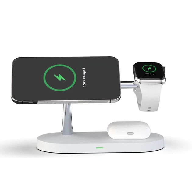 Беспроводное зарядное устройство Tech-Protect A12 3-in-1 15W White with MagSafe (6216990211850) - изображение 2