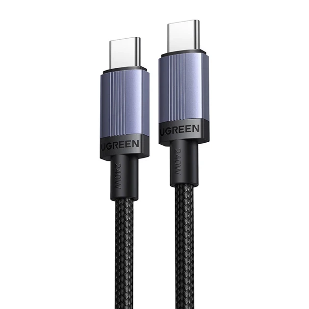 Кабель Ugreen USB-C to USB-C 240W 2m Gray (6941876268337) - изображение 2