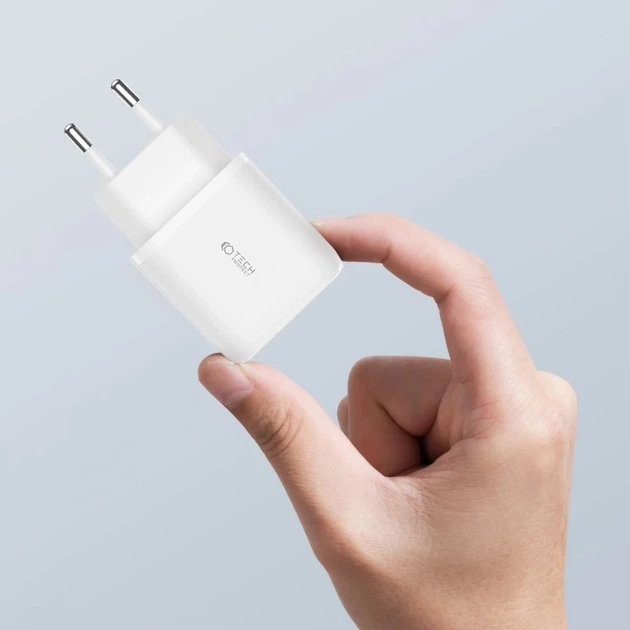 Мережевий зарядний пристрій Tech-Protect QC 20W USB-C | USB-A White (9589046924293) - зображення 5