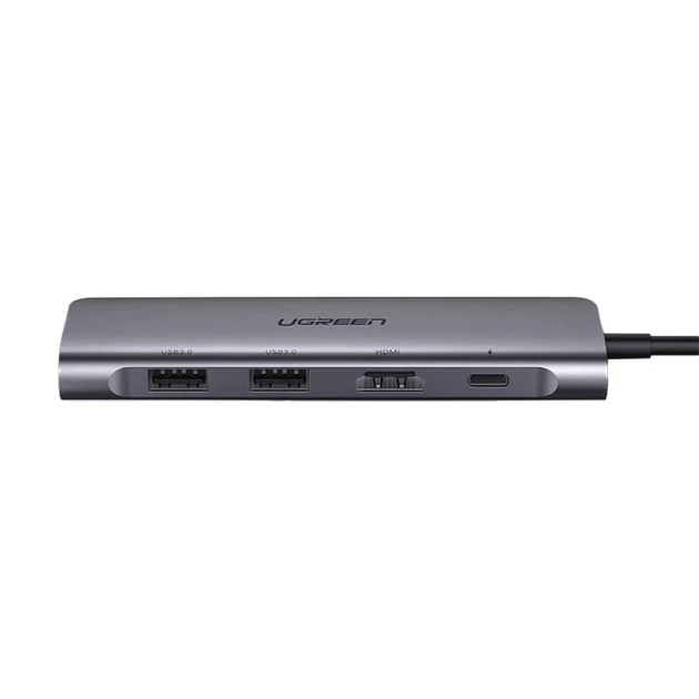 USB-хаб Ugreen CM195 5-in-1 USB-C to 2xUSB-A/HDMI/SD/TF PD Silver (15214) - изображение 3
