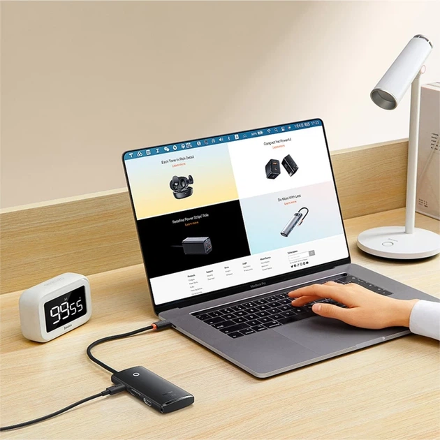 USB-хаб Baseus Lite Series 6-in-1 USB-C to 2xUSB-A/USB-C/HDMI/SD/TF Black (WKQX050101) - Фото 15 USB-хаб Baseus Lite Series 6-in-1 USB-C to 2xUSB-A/USB-C/HDMI/SD/TF Black (WKQX050101) - изображение 15