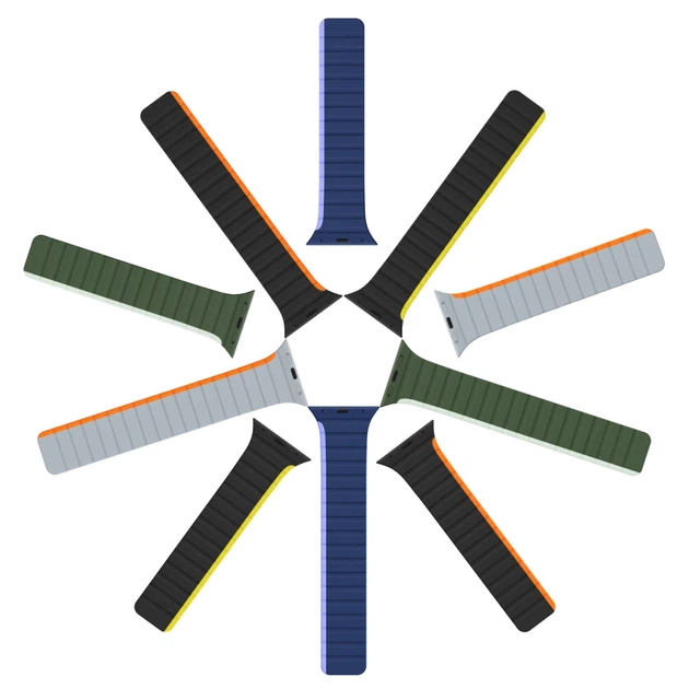 Ремінець Dux Ducis LD для Apple Watch 42 (10 series) | 41 | 40 | 38 mm Grey Orange (6934913027868) - зображення 3