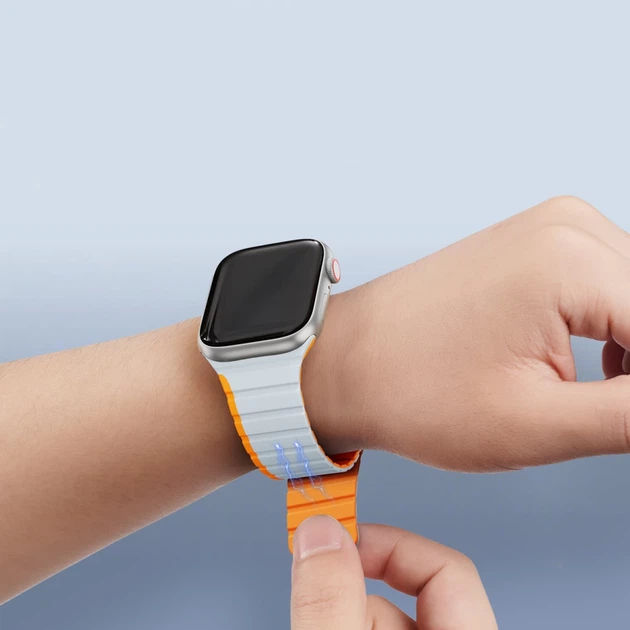 Ремінець Dux Ducis LD для Apple Watch 42 (10 series) | 41 | 40 | 38 mm Grey Orange (6934913027868) - зображення 5