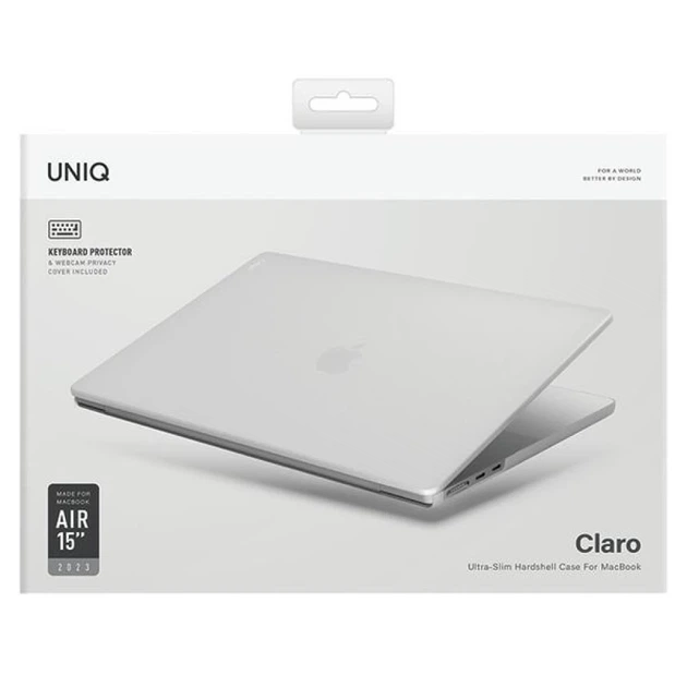 Чехол Uniq Claro для MacBook Air 15.3 M2 | M3 | M4 (2023-2025) Dove Matte Clear (Uniq-MA15(2023)-CLAROMCLR) - изображение 3