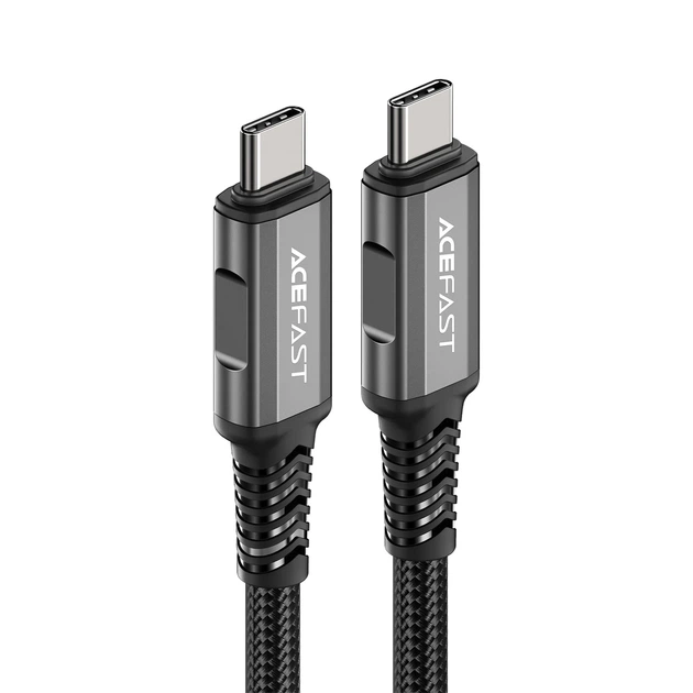 Кабель Acefast PD USB-С to USB-С 48W 1m Silver Black (C1-09) - Фото 3 Кабель Acefast PD USB-С to USB-С 48W 1m Silver Black (C1-09) - зображення 3