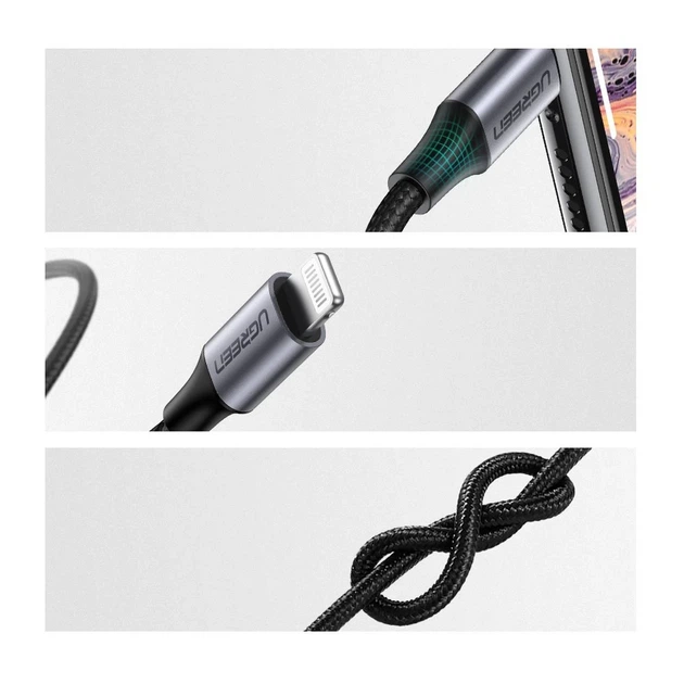 Кабель Ugreen AUX Lightning to 3.5mm Mini Jack 1m Gray (UGR682GRY) - изображение 6