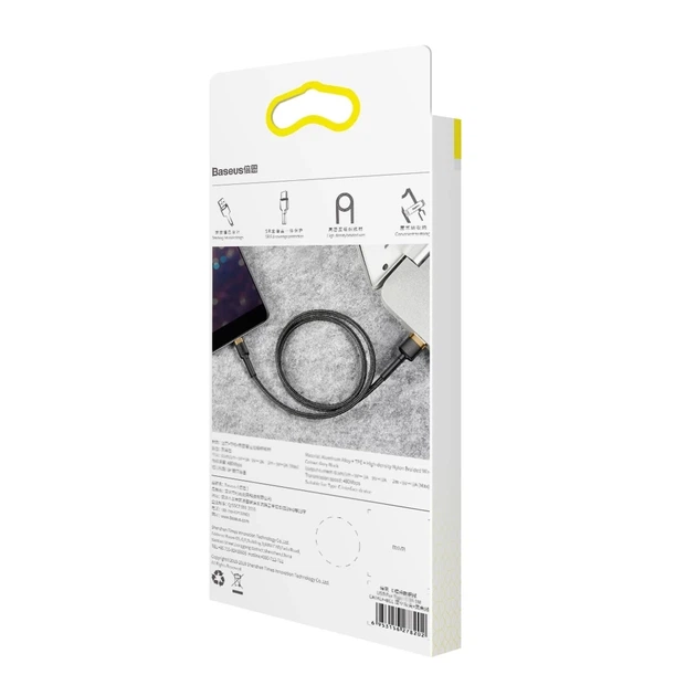Кабель Baseus Kevlar Cable USB for Lightning 1.5A 2M Gold+Black (CALKLF-CV1) - Фото 10 Кабель Baseus Kevlar Cable USB for Lightning 1.5A 2M Gold+Black (CALKLF-CV1) - зображення 10