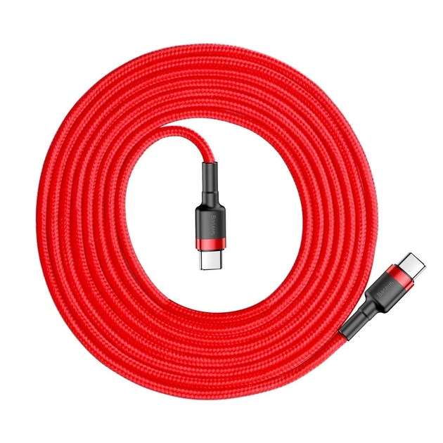 Кабель Baseus Cafule USB-C to USB-C 2m Red (CATKLF-H09) - Фото 2 Кабель Baseus Cafule USB-C to USB-C 2m Red (CATKLF-H09) - зображення 2
