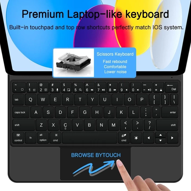Чехол-клавиатура Tech-Protect SmartCase Magnetic для iPad 11 2025 11th Gen | 10.9 2022 10th Gen Black (5906302363445) - изображение 7
