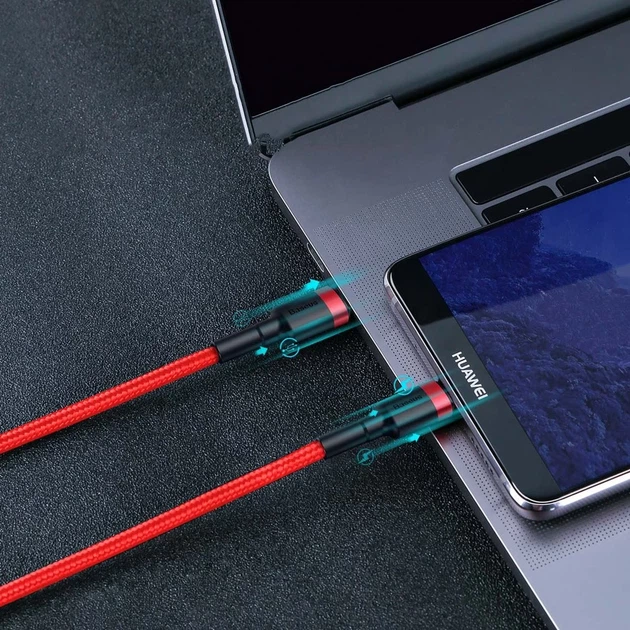Кабель Baseus Cafule USB-C to USB-C 2m Black/Grey (CATKLF-HG1) - Фото 11 Кабель Baseus Cafule USB-C to USB-C 2m Black/Grey (CATKLF-HG1) - изображение 11