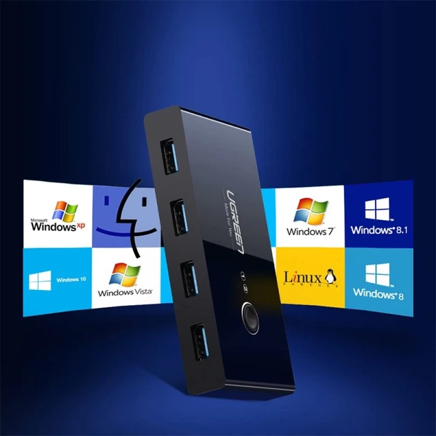 Перемикач Ugreen HUB Switch 4x USB-A 2.0 Black (UGR282) - Фото 5 Перемикач Ugreen HUB Switch 4x USB-A 2.0 Black (UGR282) - зображення 5