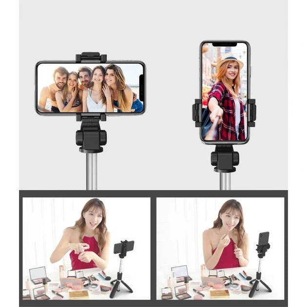 Универсальный штатив Tech-Protect L02S Wireless Selfie Stick Tripod Black (795787711484) - Фото 9 Универсальный штатив Tech-Protect L02S Wireless Selfie Stick Tripod Black (795787711484) - изображение 9
