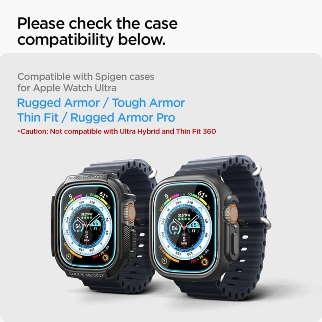 Захисне скло Spigen GLAS.TR EZ FIT (2 Pack) для Apple Watch Ultra 49 mm Clear (AGL05556) - зображення 6