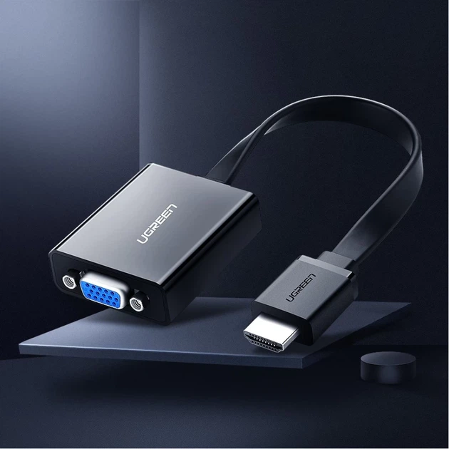 Адаптер Ugreen HDMI to VGA micro USB/Audio Mini Jack 3.5mm Black (UGR377BLK) - зображення 2