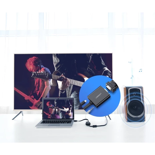 Адаптер Ugreen HDMI to VGA micro USB/Audio Mini Jack 3.5mm Black (UGR377BLK) - зображення 7