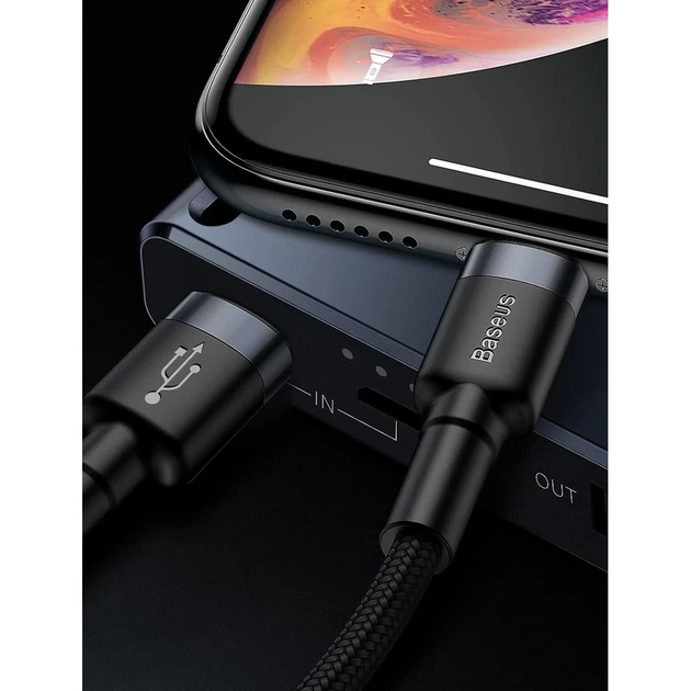 Кабель Baseus Cafule USB-C to Lightning 1m Black/Grey (CATLKLF-G1) - Фото 14 Кабель Baseus Cafule USB-C to Lightning 1m Black/Grey (CATLKLF-G1) - изображение 14