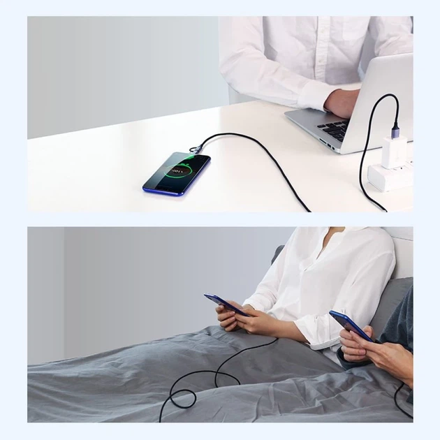 Кабель Ugreen 2-in-1 USB-A/micro USB/USB Type-C 2.4A 1m Black (UGR243BLKGRY) - зображення 12