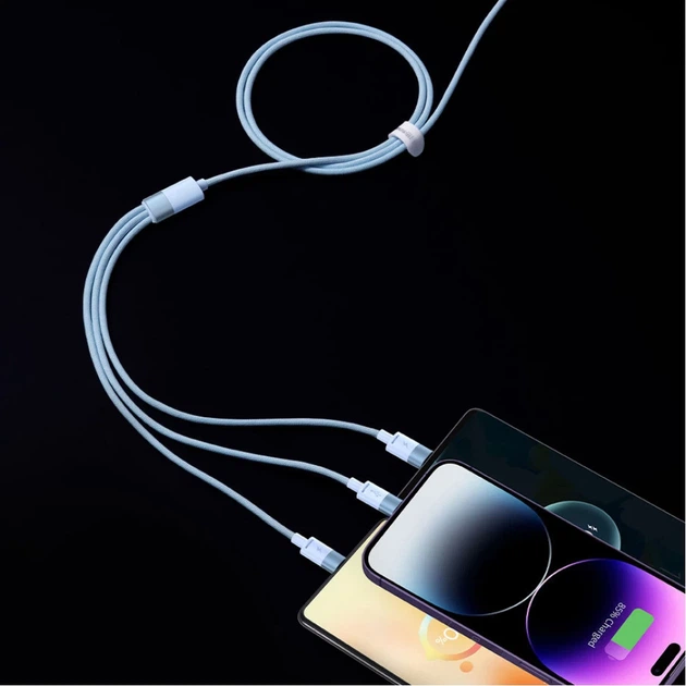 Кабель Baseus StarSpeed 3-in-1 USB-A to USB-C/Lightning/microUSB 1.2 m Black (CAXS000001) - Фото 13 Кабель Baseus StarSpeed 3-in-1 USB-A to USB-C/Lightning/microUSB 1.2 m Black (CAXS000001) - изображение 13