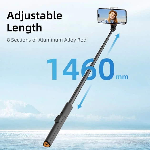 Универсальный штатив Tech-Protect Bluetooth Selfie Stick Tripod Black (5906302330867) - изображение 6