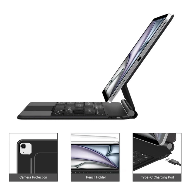 Чехол-клавиатура Tech-Protect SmartCase Magnetic для iPad Pro 12.9 6 | 5 | 4 (2022-2020) / Air 13 7 | 6 (2025-2024) Black (5906302363452) - изображение 8