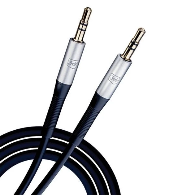 Кабель 3mk AUX Jack 3.5 mm 1m Black (5903108528771) - изображение 2