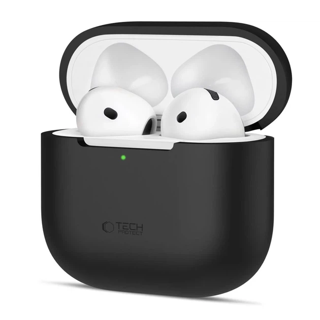 Чехол для наушников Tech-Protect Silicone для AirPods 4 Black (5906302370115) - Фото 1 Чехол для наушников Tech-Protect Silicone для AirPods 4 Black (5906302370115) - изображение 1