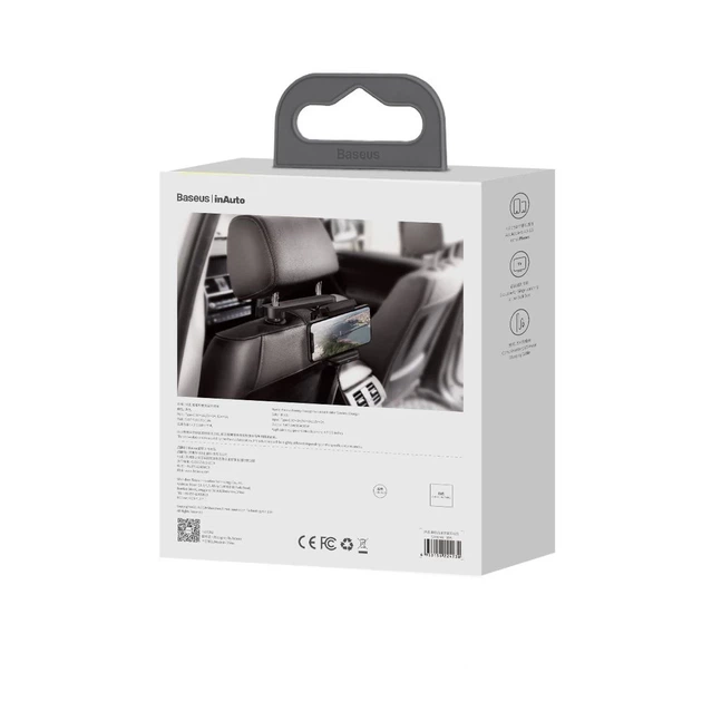 Автотримач з функцією бездротової зарядки Baseus Energy Storage Backseat Black (WXHZ-01) - зображення 6