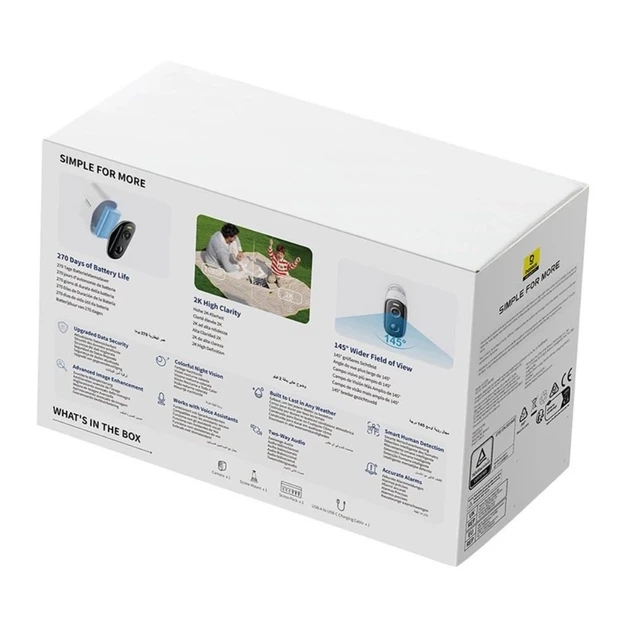 Камера видеонаблюдения Baseus N1 Plus 2K White (S0TY002131) - изображение 5