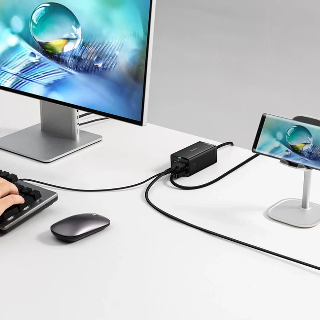 Мережевий зарядний пристрій Baseus Baseus GaN5 Pro HUB 2xUSB-C/HDMI/USB-A 100W USB-C to USB-C Cable Black (CCGP110201) - Фото 10 Мережевий зарядний пристрій Baseus Baseus GaN5 Pro HUB 2xUSB-C/HDMI/USB-A 100W USB-C to USB-C Cable Black (CCGP110201) - зображення 10