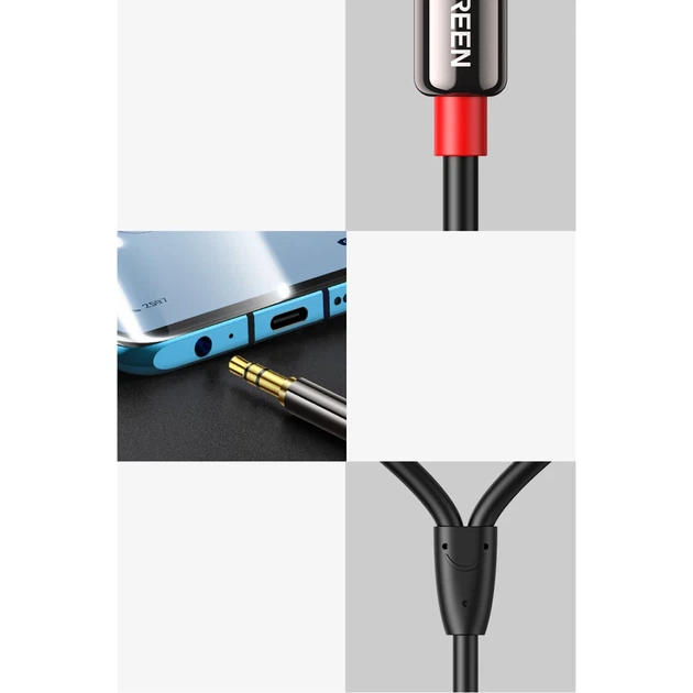 Кабель Ugreen Mini Jack 3.5mm to 2x RCA 5m Black (6957303807093) - зображення 9