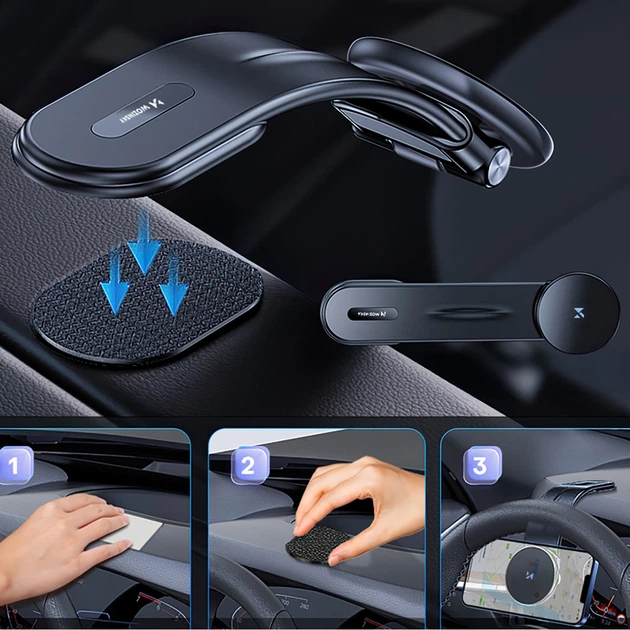 Автодержатель с функцией беспроводной зарядки Wozinsky 15W Black with MagSafe (WCZ2Y2S) - изображение 6