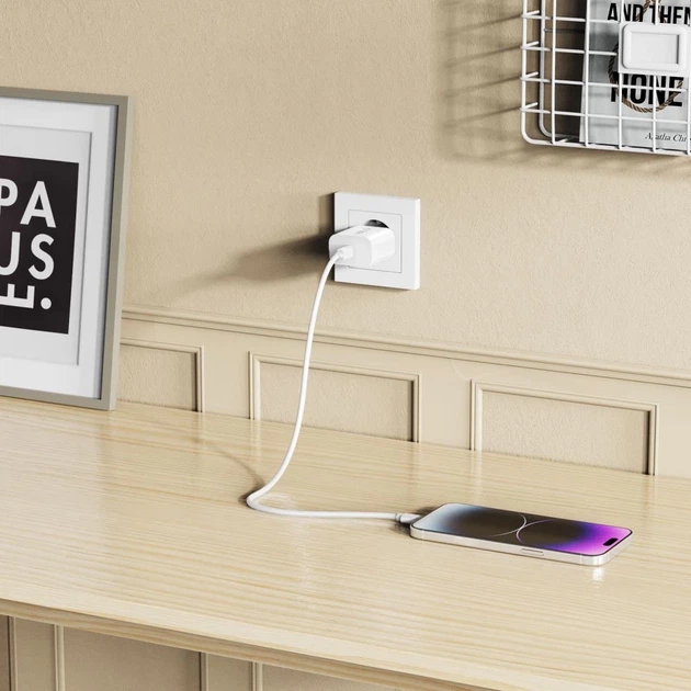 Мережевий зарядний пристрій Tech-Protect NC20W PD 20W USB-C with USB-C to Lightning Cable 1 m White (5906302362899) - зображення 10