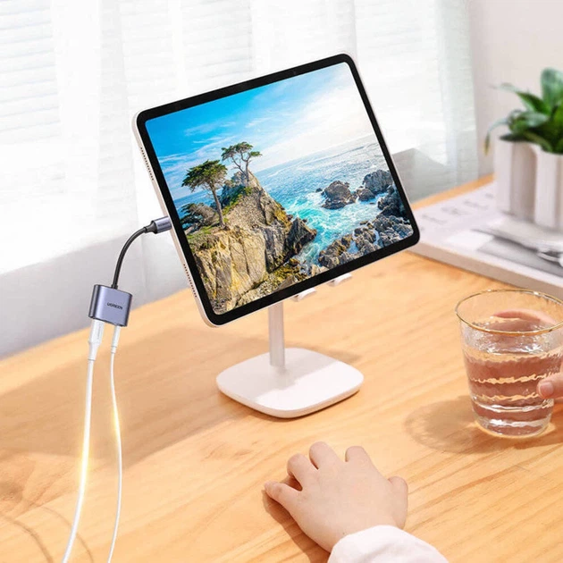 Адаптер Ugreen Audio Adapter USB Type-C to USB Type-C PD QC with Mini Jack 3.5mm Gray (UGR1278GRY) - зображення 9